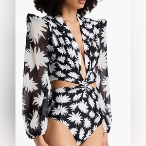 PatBO Plunge Floral Bodysuit